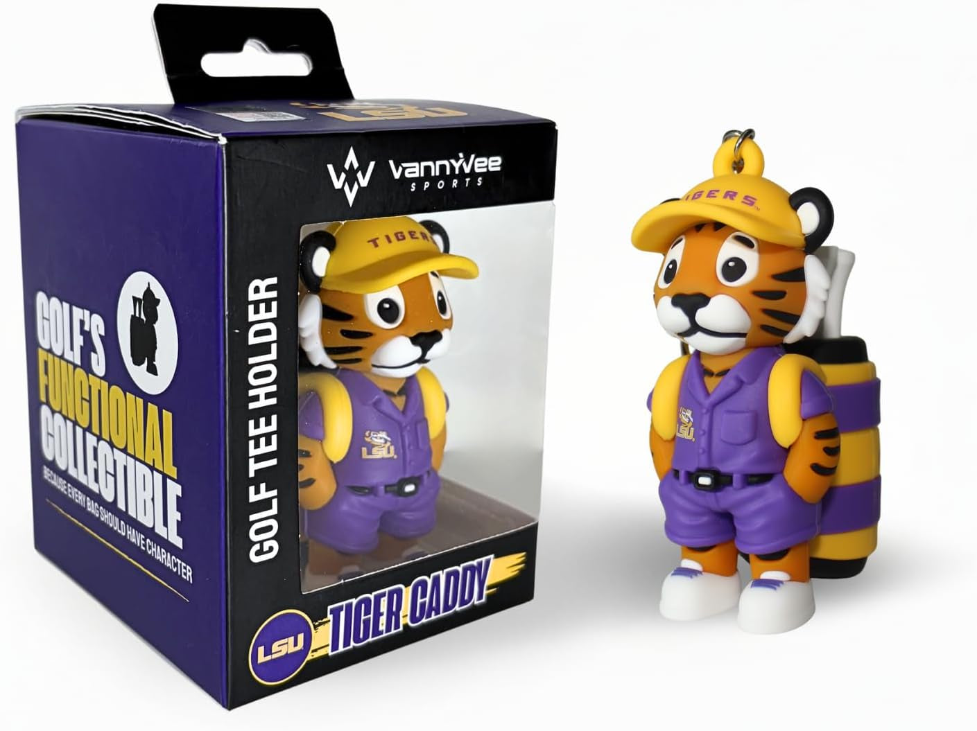 NCAA Mascot Golf Tee Holders, Includes 8 Golf Tees, Fun Golf Accessory, Stylish Golf Bag Add-On, Unique Golf Gift for Men & Women | Holds Four Golf Tees