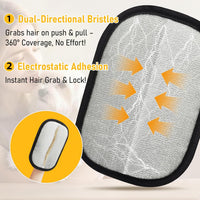Pet Hair Remover Gloves — Anti-Static Dog & Cat Grooming Gloves, 2-Pack