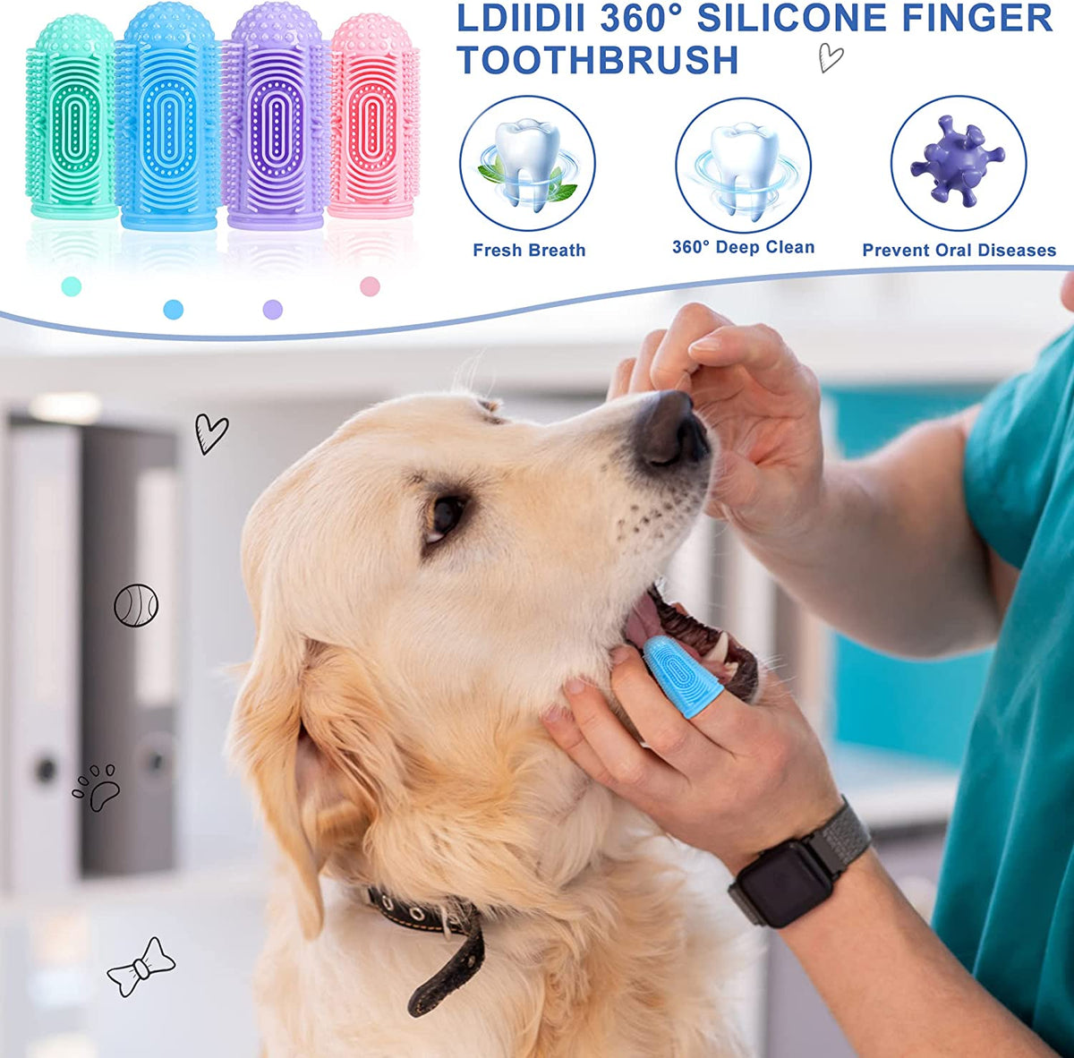 Dog Toothbrush 8 Pack Dog Tooth Brushing Kit Dogs Finger Toothbrush for Teeth Cleaning & Dental Care Cat Toothbrushs Doges Tooth Brush Puppy Toothbrushs Pet Toothbrushes Finger Brush