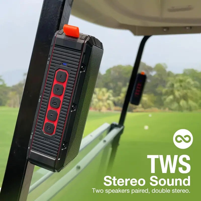 Dprofy Pro Portable Magnetic Bluetooth Golf Speaker Wireless Waterproof Magnetic Golf Speakers for Golf Cart 24Hour Battery Golf Accessories Golf Gifts(Tws & SD Card Function)