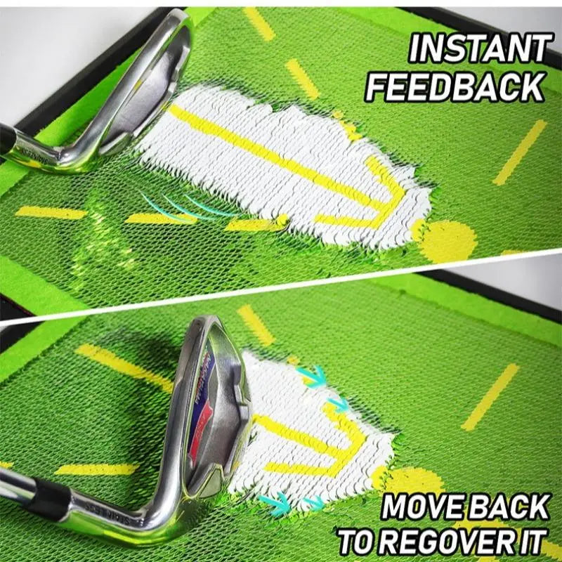 Golf Trace Strike Pad, 1 Set Sequin Golf Hitting Mat, Golf Training Sports Equipment for Indoor & Outdoor, Golf Accessories, Golf Training Accessory, Golf Training Aids, Golf Training Tool, Golf Practice Equipment
