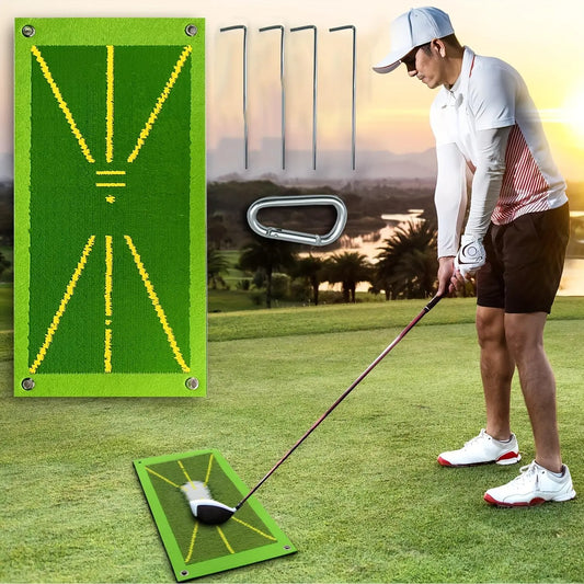 Portable Golf Training Mat, Durable & Portable Golf Hitting Mat, Golf Swing Training Aid, Golf Training Tool, Golf Training Accessories for Indoor & Outdoor Practice, Golf Accessory, Golf Gear, Golf Training Aids, Golf Practice Equipment