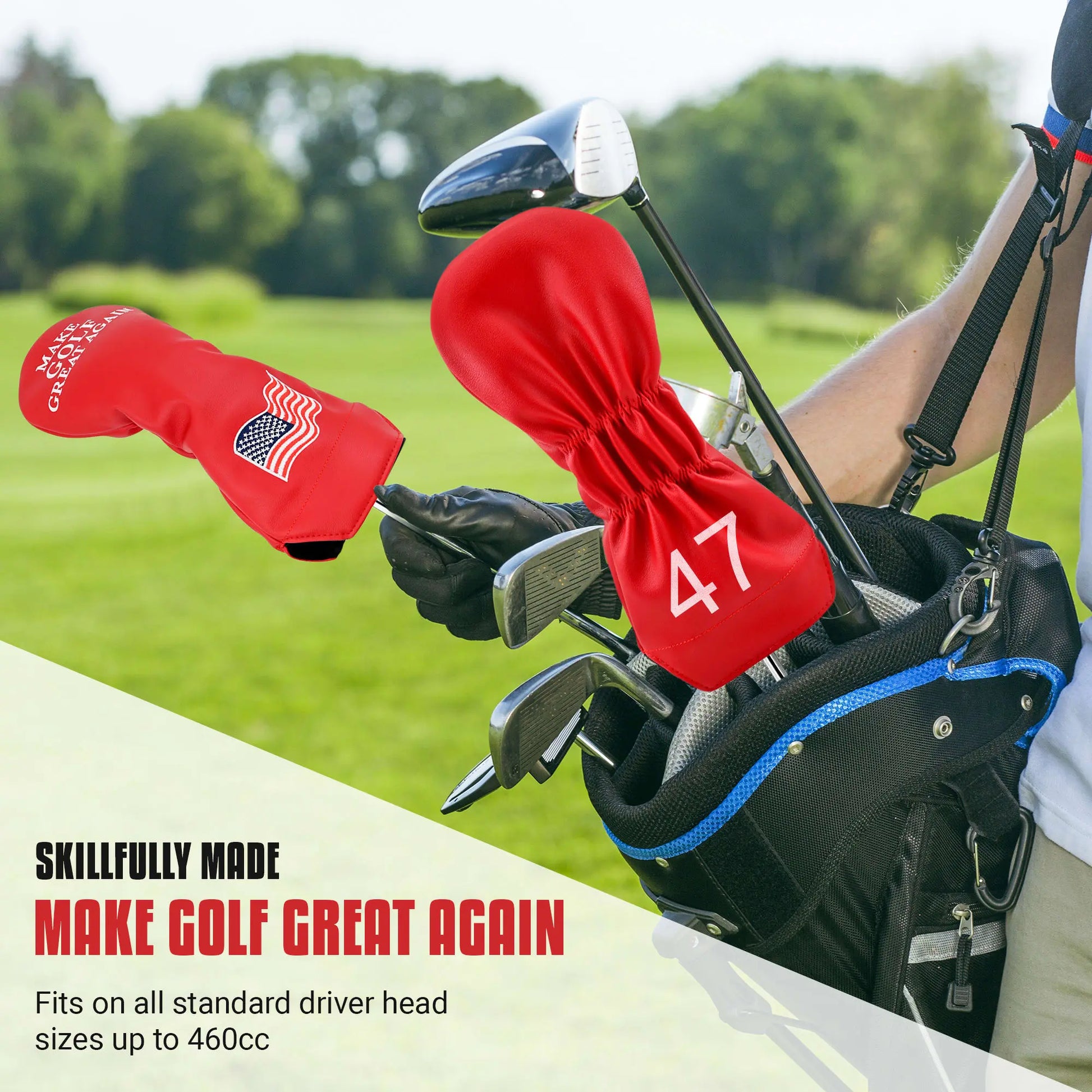 Make Golf Great Again Headcover – Curves and Clubs Funny Golf Club Cover – Trump Golf Head Cover – Trump Driver Headcover – Golf Club Covers – Donald Trump Golf Club Head Covers – Trump Golf Club Head Covers – Trump Head Cover