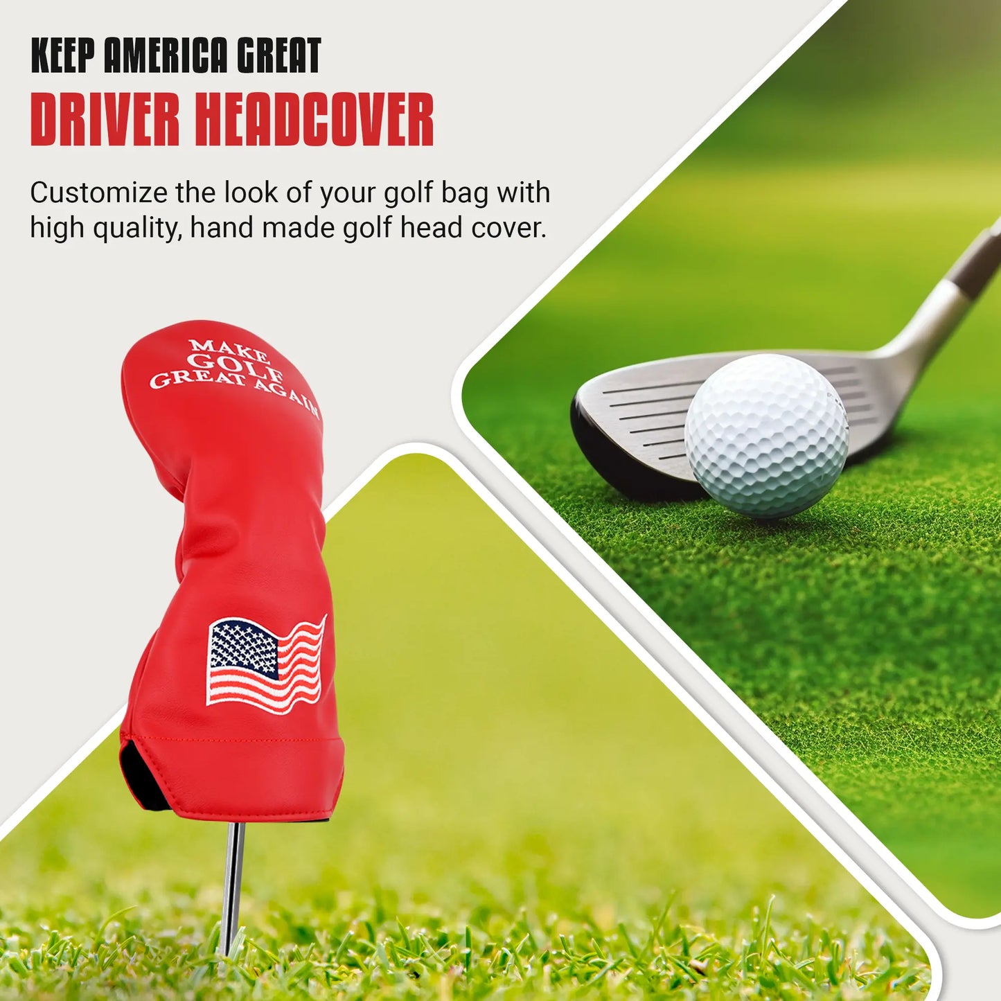 Make Golf Great Again Headcover – Curves and Clubs Funny Golf Club Cover – Trump Golf Head Cover – Trump Driver Headcover – Golf Club Covers – Donald Trump Golf Club Head Covers – Trump Golf Club Head Covers – Trump Head Cover