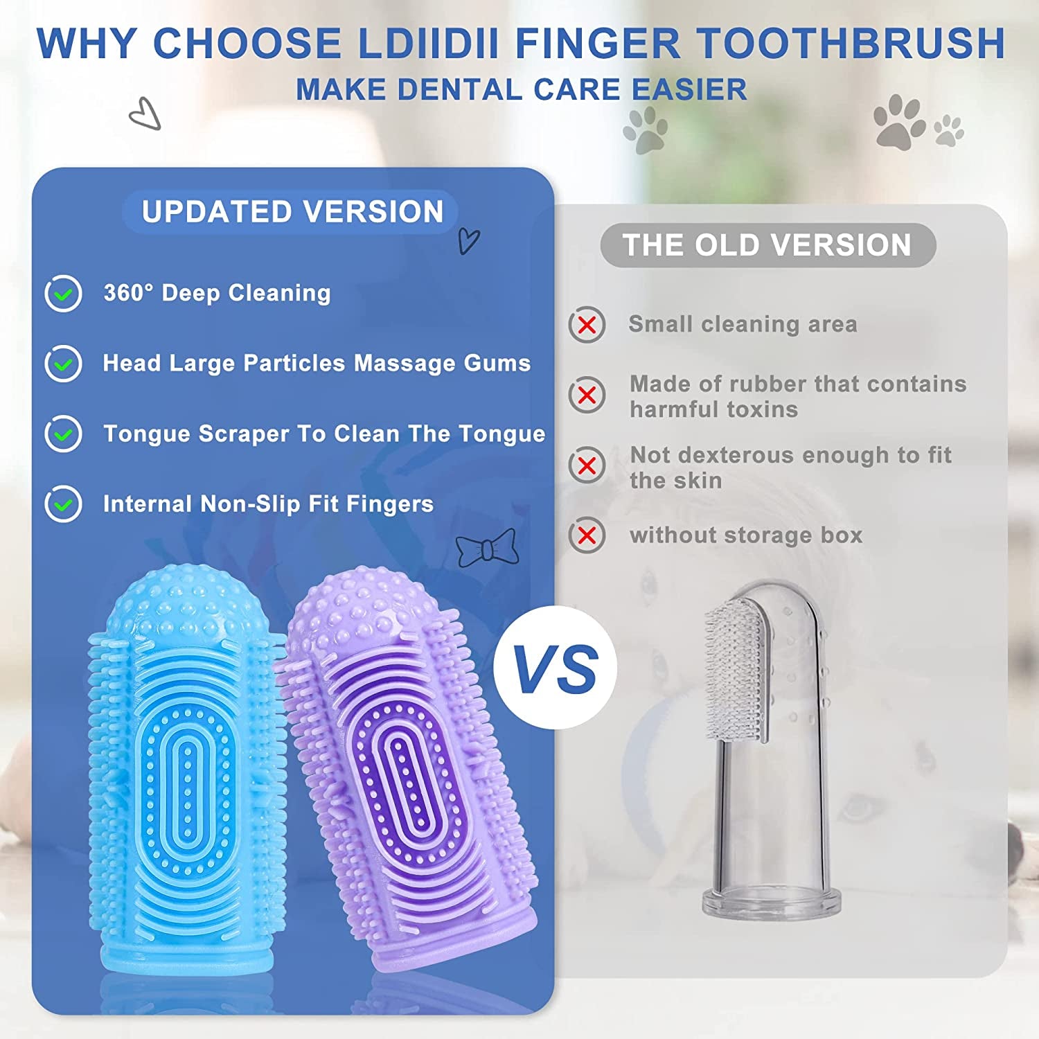 Dog Toothbrush 8 Pack Dog Tooth Brushing Kit Dogs Finger Toothbrush for Teeth Cleaning & Dental Care Cat Toothbrushs Doges Tooth Brush Puppy Toothbrushs Pet Toothbrushes Finger Brush