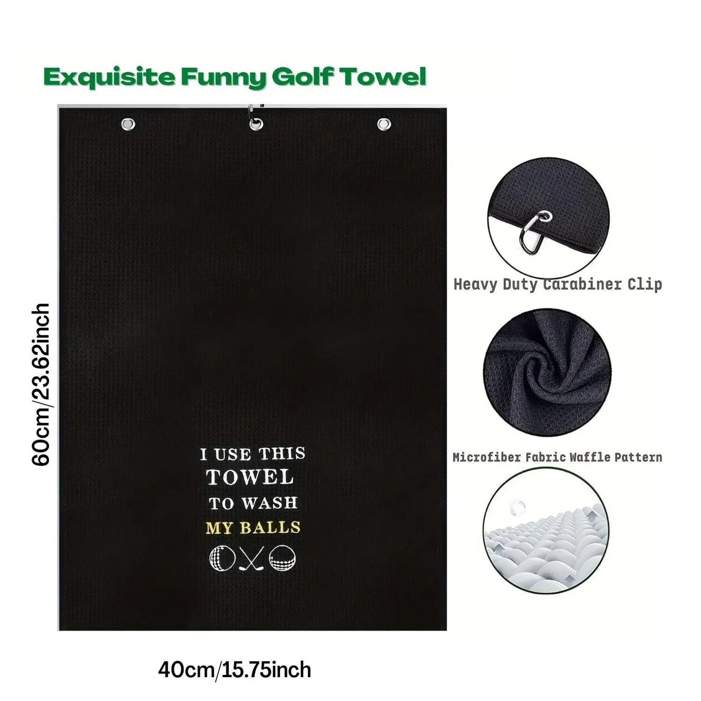 Golf Towel, Funny Slogan Golf Towel, Golf Accessories for Outdoor, Golf Gift, Golf Gift Accessory