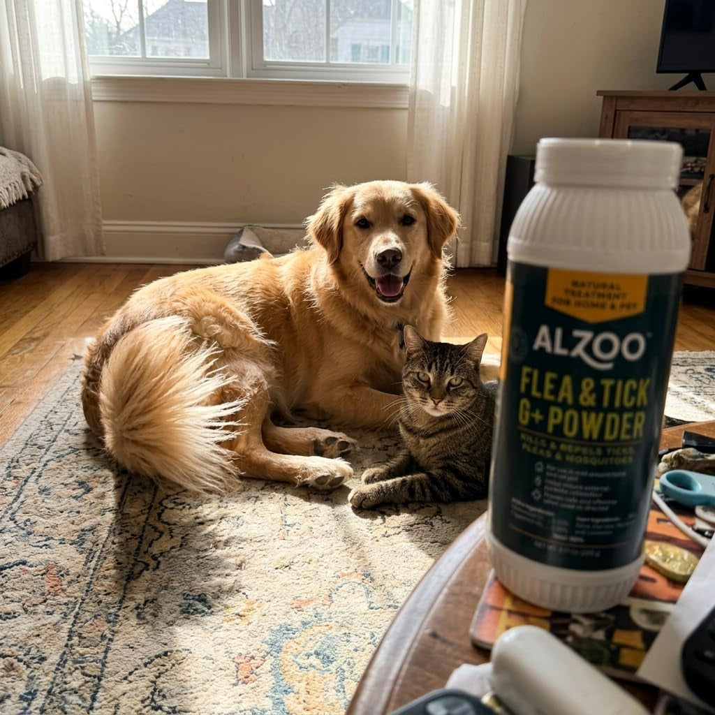 Flea and Tick G + Powder, Helps Eliminate & Repels Ticks, Fleas & Mosquitos, for in and around Home Use, 100% Plant-Based Active Ingredients, 8 Oz.