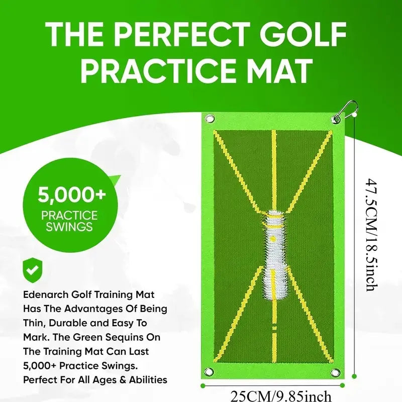 Portable Golf Training Mat, Durable & Portable Golf Hitting Mat, Golf Swing Training Aid, Golf Training Tool, Golf Training Accessories for Indoor & Outdoor Practice, Golf Accessory, Golf Gear, Golf Training Aids, Golf Practice Equipment