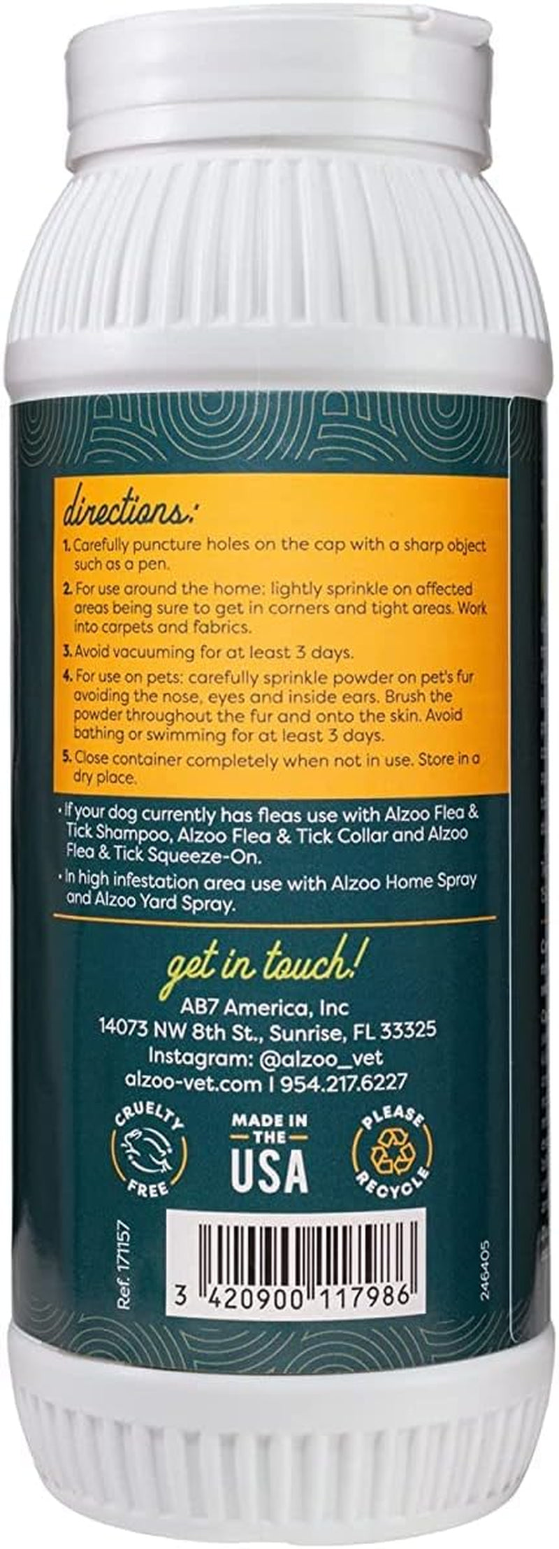 Flea and Tick G + Powder, Helps Eliminate & Repels Ticks, Fleas & Mosquitos, for in and around Home Use, 100% Plant-Based Active Ingredients, 8 Oz.