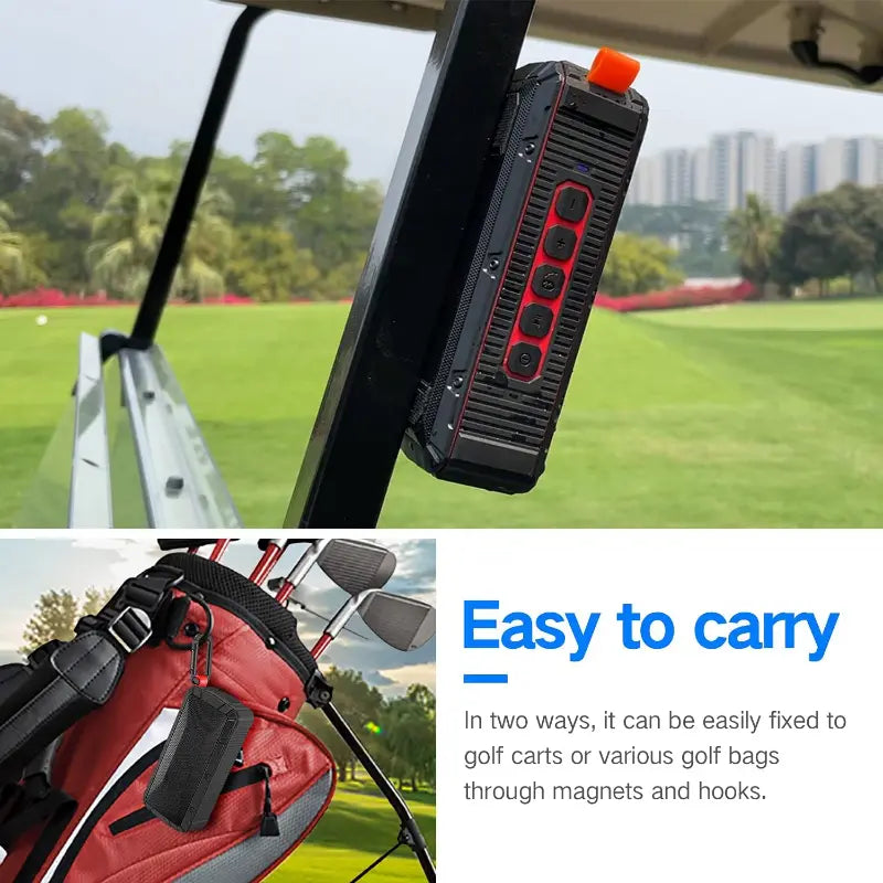 Dprofy Pro Portable Magnetic Bluetooth Golf Speaker Wireless Waterproof Magnetic Golf Speakers for Golf Cart 24Hour Battery Golf Accessories Golf Gifts(Tws & SD Card Function)