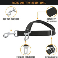 Dog Car Seat Belt — Adjustable Pet Safety Belt for Cars