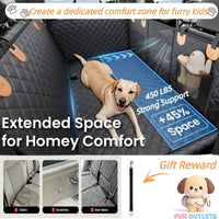 Dog Backseat Expander — Large Hard Bottom Car Seat Cover, Holds 400 lbs