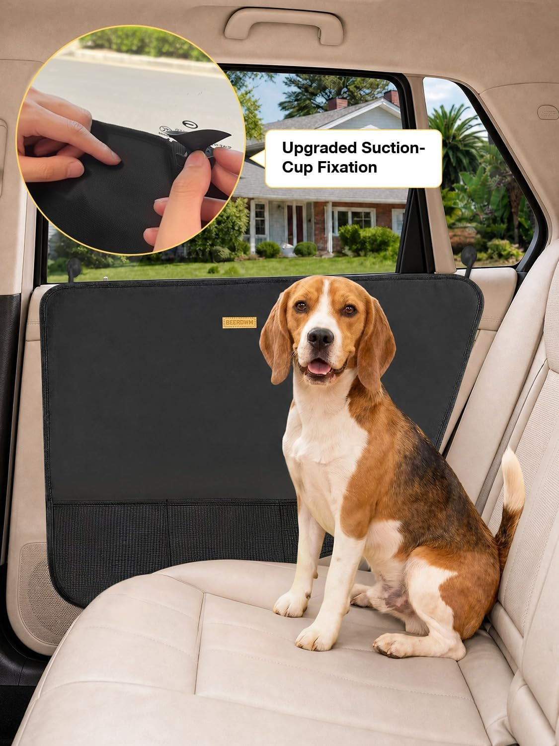 2 Packs Car Door Protector for Dogs, Waterproof Anti-Scratch Shield with Suction Cup (Black) (Black-A)