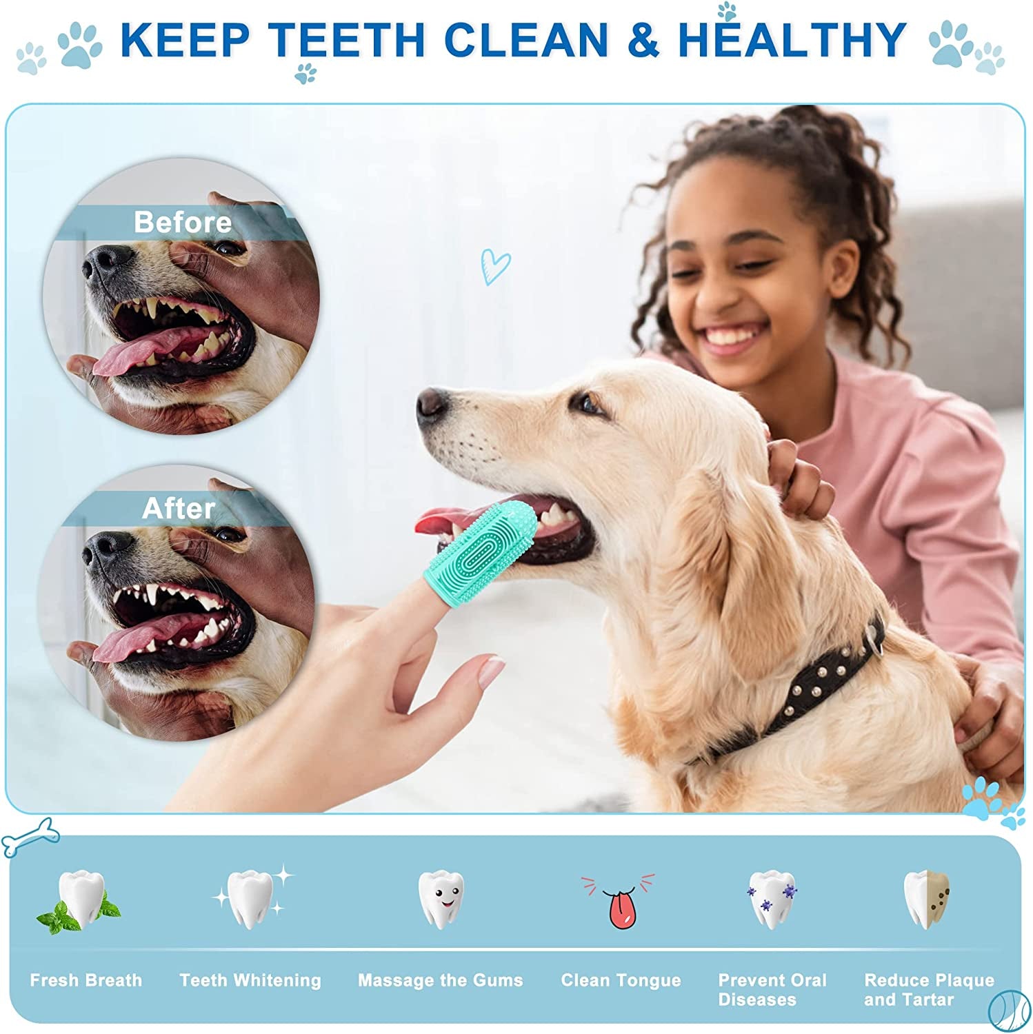 Dog Toothbrush 8 Pack Dog Tooth Brushing Kit Dogs Finger Toothbrush for Teeth Cleaning & Dental Care Cat Toothbrushs Doges Tooth Brush Puppy Toothbrushs Pet Toothbrushes Finger Brush