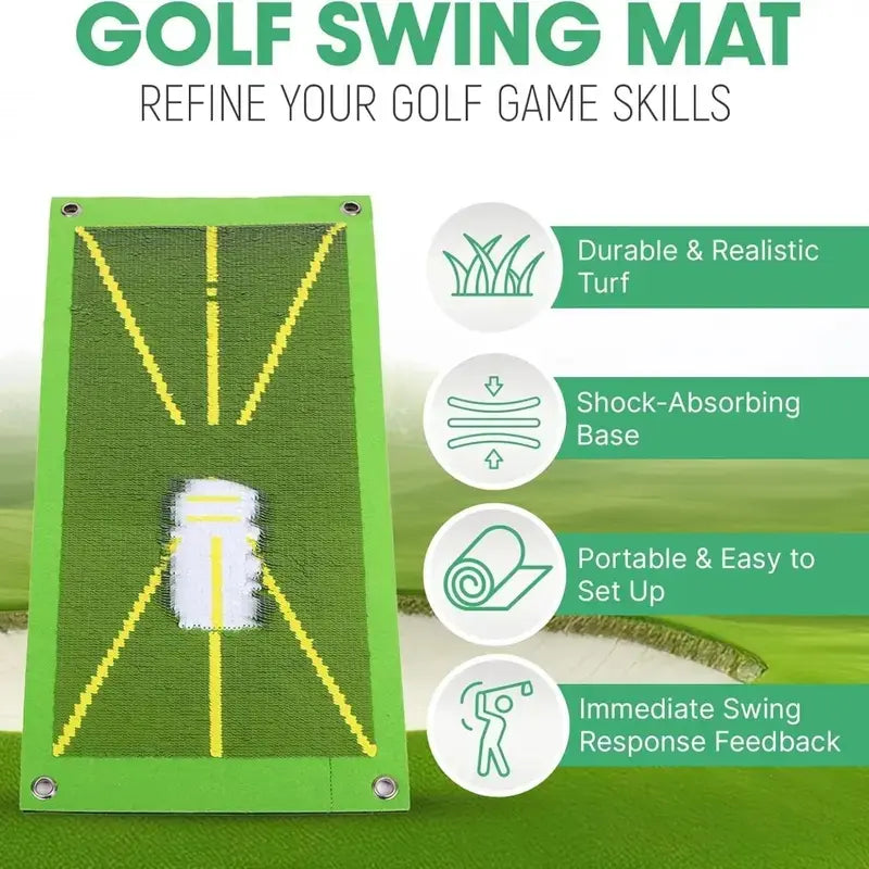 Portable Golf Training Mat, Durable & Portable Golf Hitting Mat, Golf Swing Training Aid, Golf Training Tool, Golf Training Accessories for Indoor & Outdoor Practice, Golf Accessory, Golf Gear, Golf Training Aids, Golf Practice Equipment